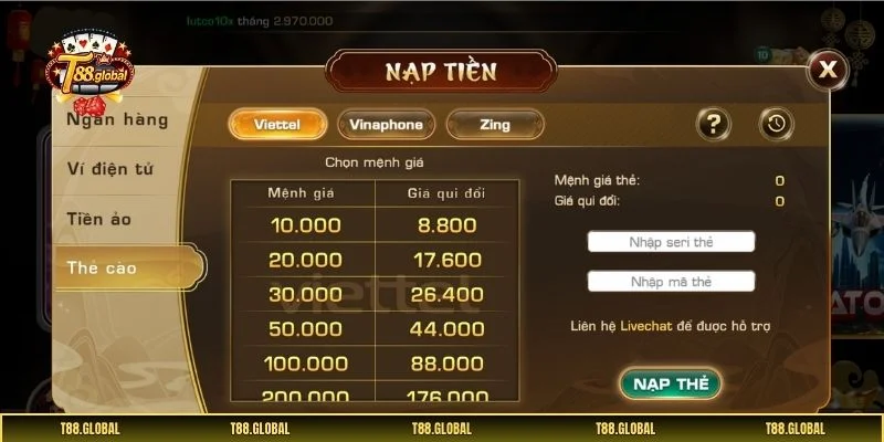Nạp tiền T88